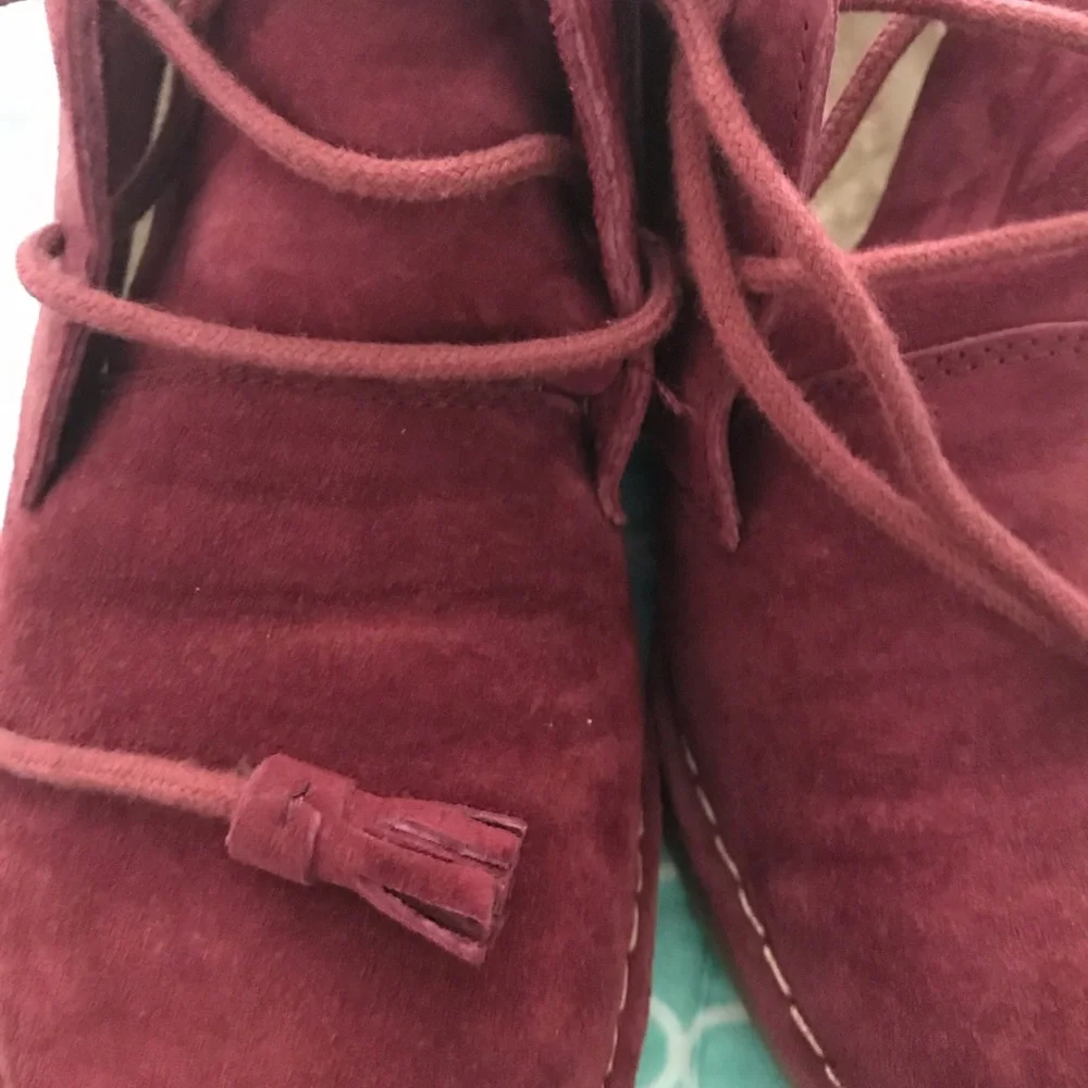 Hush Puppies Burgundy Suede Ankle Boots